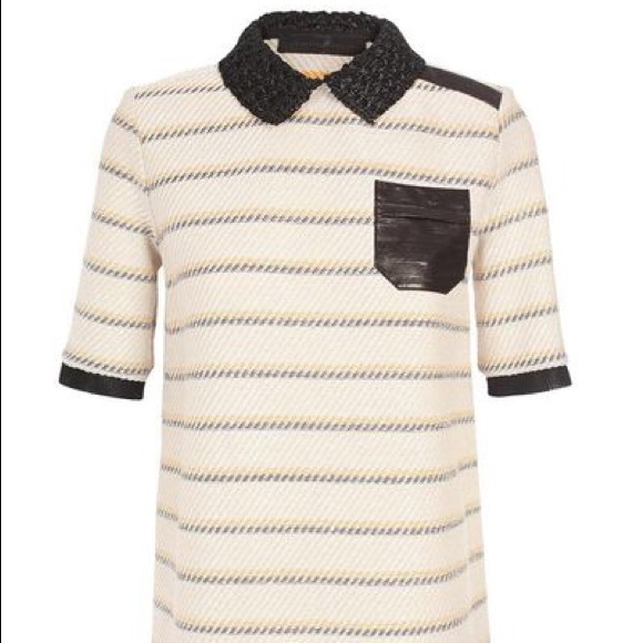 Proenza Schouler Runway Striped Raffia Polo Shirt - Picture 2 of 5